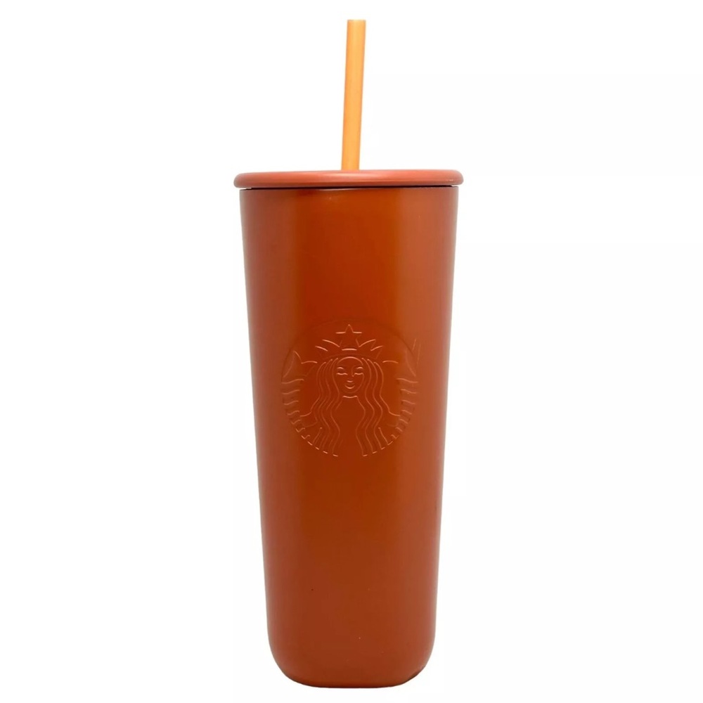 Starbucks 2024 Terracotta Brown/Orange Recycled Triangle SS Venti Tumbler. NWT!